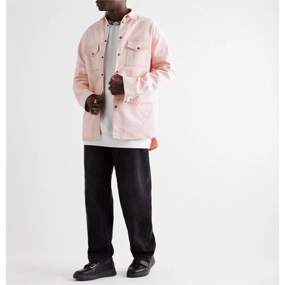 Acne Studios Panelled Denim Overshirt XS Mens Jacket Pink $540 - Picture 1 of 13